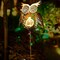 Solar Lights Outdoor Owl Decorative Metal Stakes Lights Crackle Glass Light for Lawn, Yard Art, Pathway, Patio Decor(Bronze)